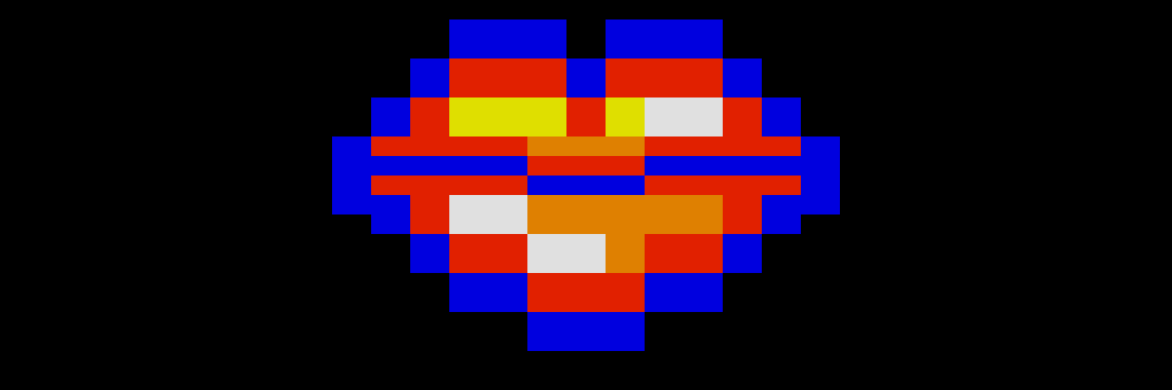 Animated preview of pixel content on a wide light screen, showing a multi-colour pixel motif with individual pixels clearly visible.