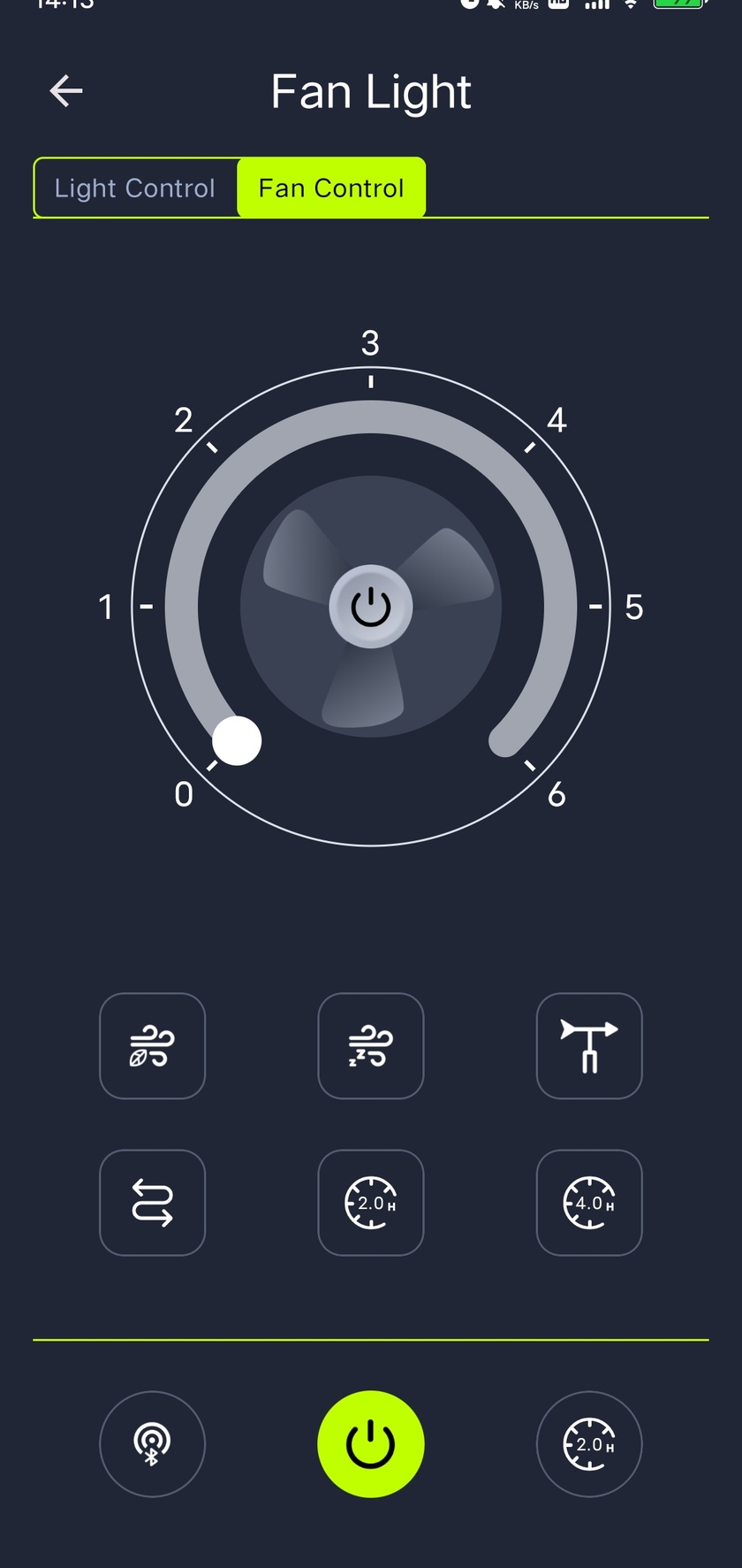 iMeshting fan controls with speed, natural wind, sleep wind, oscillation, reverse and countdown